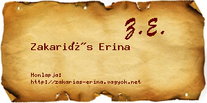 Zakariás Erina névjegykártya